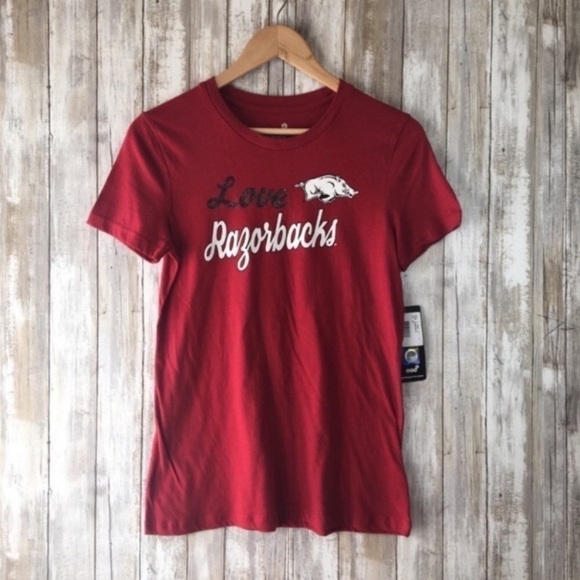 NCAA Other - Arkansas Razorbacks Tee Girls XL Red Graphic Love Razorbacks NCAA Shirt NWT